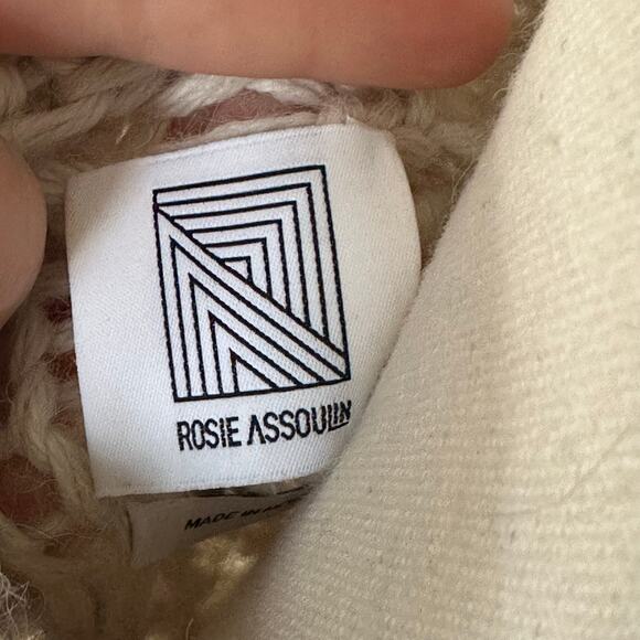 Rosie Assoulin "Brush Stroke" Cream Cable Knit Sweater 100% Baby Alpaca size S - Picture 10 of 16